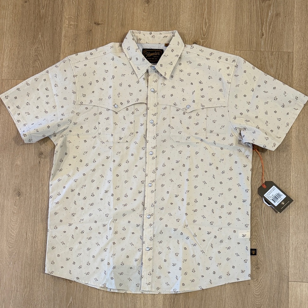 Howler Brothers Cream Patterned Short Sleeve Shirt